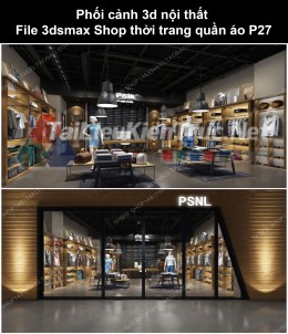 Phối cảnh 3d nội thất File 3dmax Shop thời trang quần áo p27
