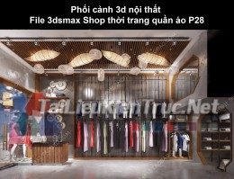 Phối cảnh 3d nội thất File 3dmax Shop thời trang quần áo p28