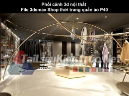 Phối cảnh 3d nội thất File 3dmax Shop thời trang quần áo p40