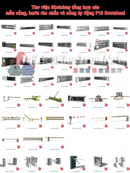 Thư viện Sketchup tổng hợp các mẫu cổng, barie rào chắn và cổng tự động P15 Download 