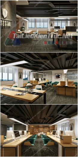 Phối cảnh 3d thiết kế nội thất văn phòng 036 full download