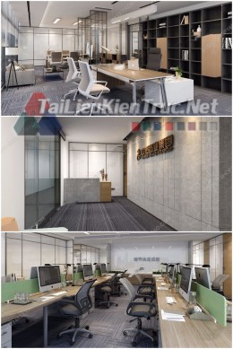 Phối cảnh 3d thiết kế nội thất văn phòng 052 full download