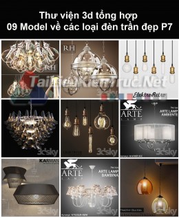 Thư viện 3d tổng hợp 09 model về các loại đèn trần đẹp P7