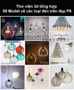 Thư viện 3d tổng hợp 09 model về các loại đèn trần đẹp P8