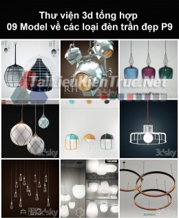 Thư viện 3d tổng hợp 09 model về các loại đèn trần đẹp P9