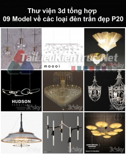 Thư viện 3d tổng hợp 09 model về các loại đèn trần đẹp P20