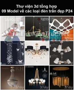 Thư viện 3d tổng hợp 09 model về các loại đèn trần đẹp P24