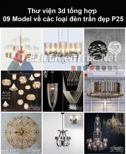Thư viện 3d tổng hợp 09 model về các loại đèn trần đẹp P25