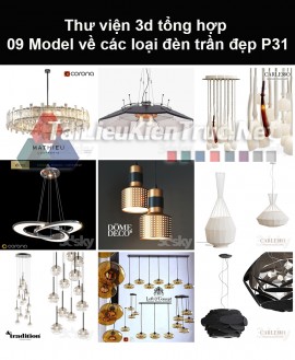 Thư viện 3d tổng hợp 09 model về các loại đèn trần đẹp P31