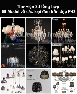 Thư viện 3d tổng hợp 09 model về các loại đèn trần đẹp P42