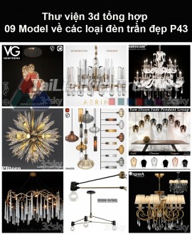 Thư viện 3d tổng hợp 09 model về các loại đèn trần đẹp P43