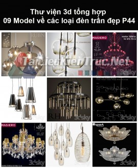 Thư viện 3d tổng hợp 09 model về các loại đèn trần đẹp P44