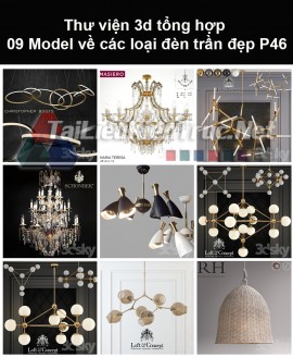 Thư viện 3d tổng hợp 09 model về các loại đèn trần đẹp P46