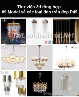 Thư viện 3d tổng hợp 09 model về các loại đèn trần đẹp P49