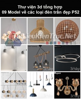 Thư viện 3d tổng hợp 09 model về các loại đèn trần đẹp P52