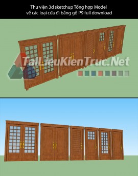 Thư viện 3d sketchup Tổng hợp Model về các loại cửa đi bằng gỗ P9 full download