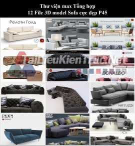 Thư viện max Tổng hợp 12 File 3D model Sofa cực đẹp P45