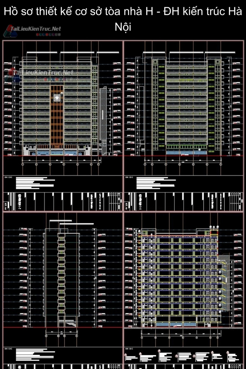 Hồ sơ thiết kế cơ sở tòa nhà H - ĐH kiến trúc Hà Nội