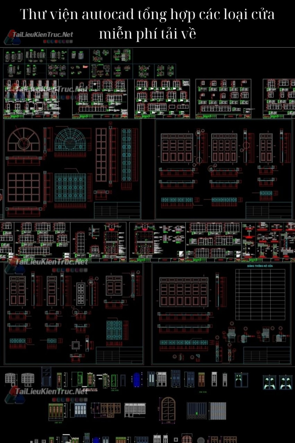 Thư viện autocad tổng hợp các loại cửa miễn phí tải về