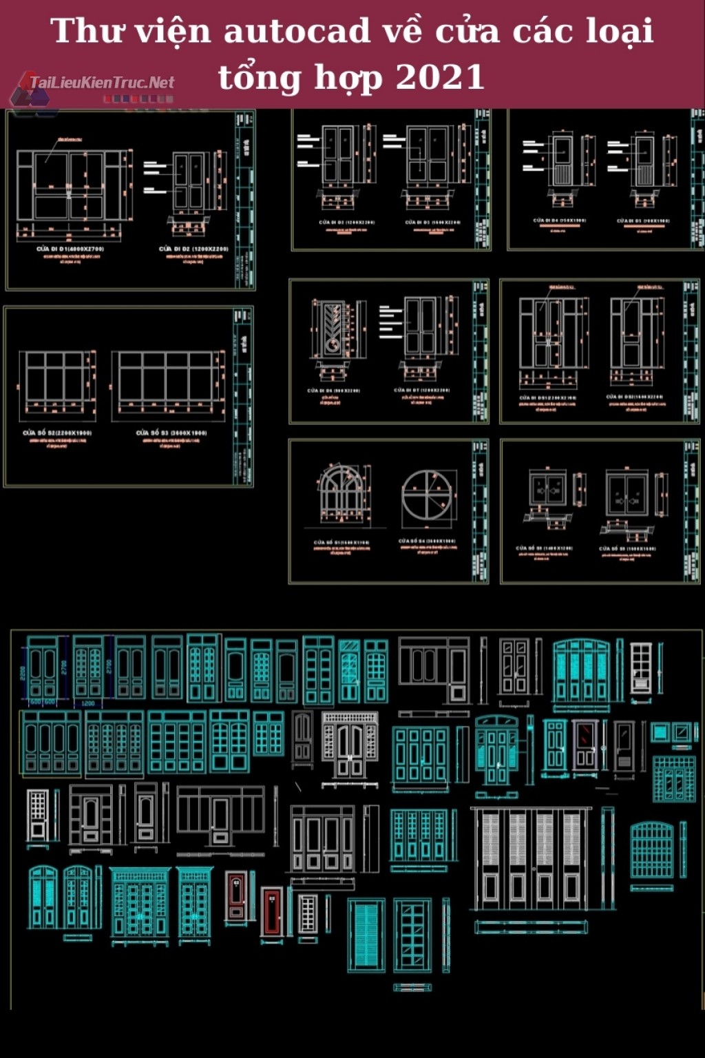 Thư viện autocad về cửa các loại tổng hợp 2021