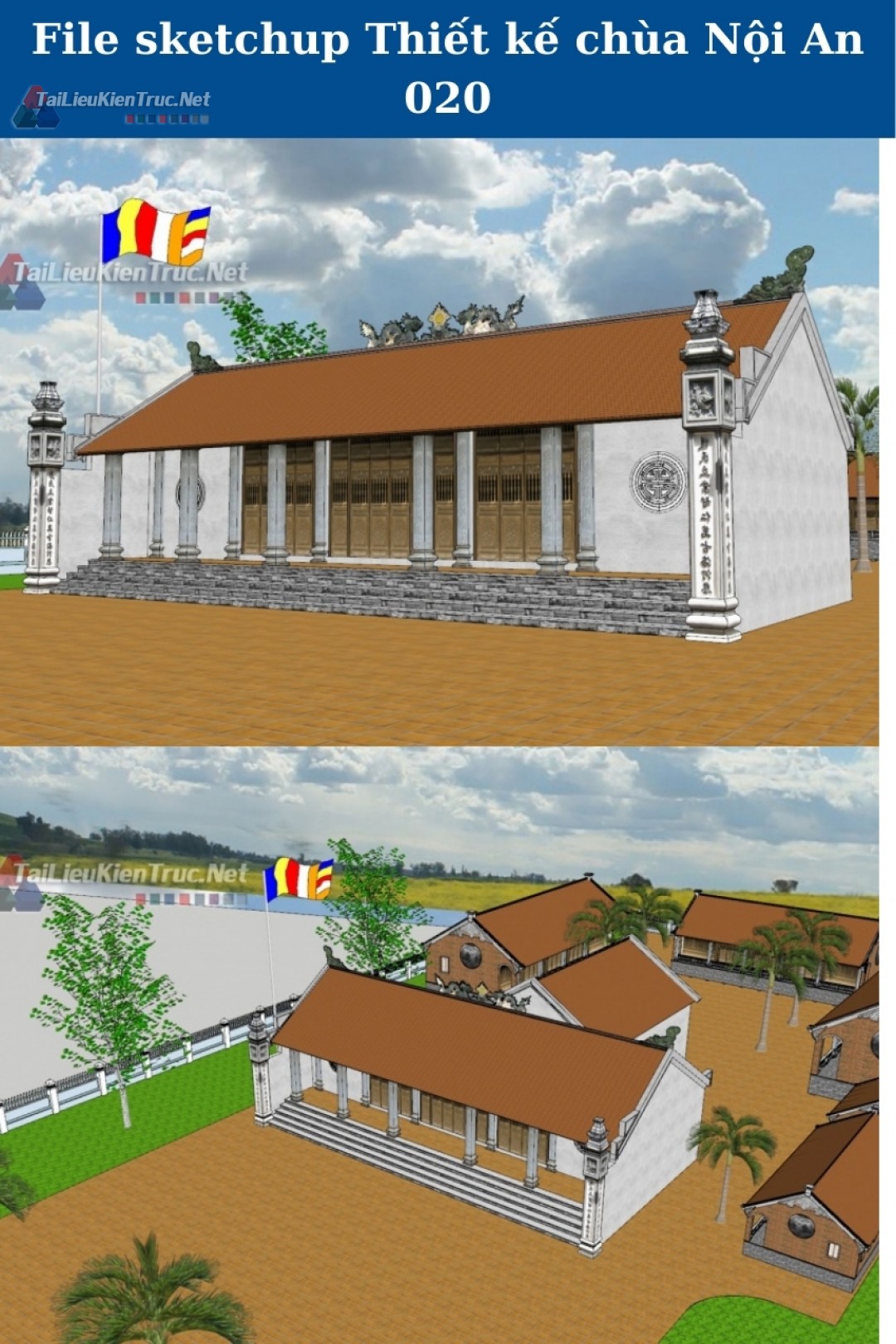 File sketchup Thiết kế chùa Nội An 020