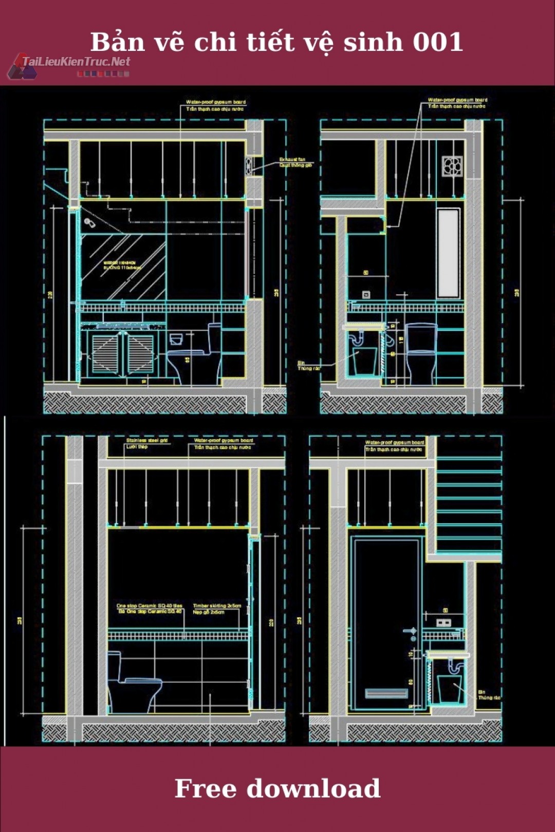 Thư viện autocad chi tiết vệ sinh 001