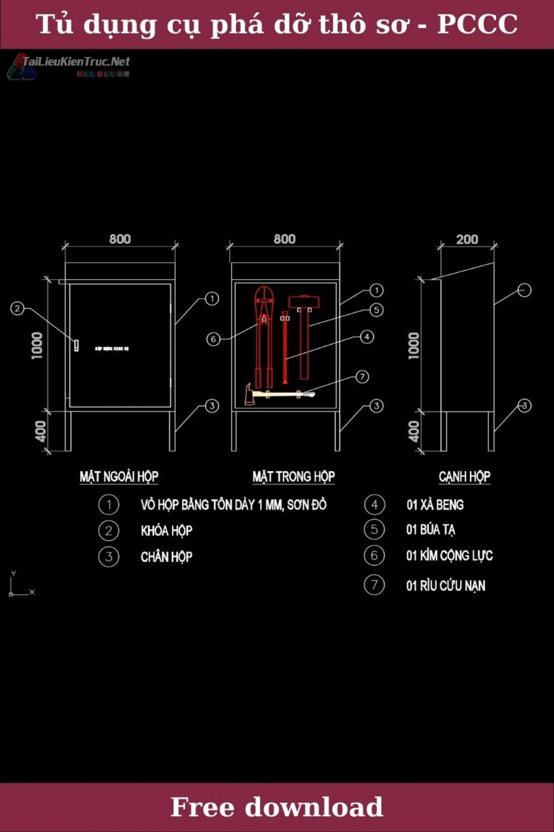 Tủ dụng cụ phá dỡ thô sơ - PCCC