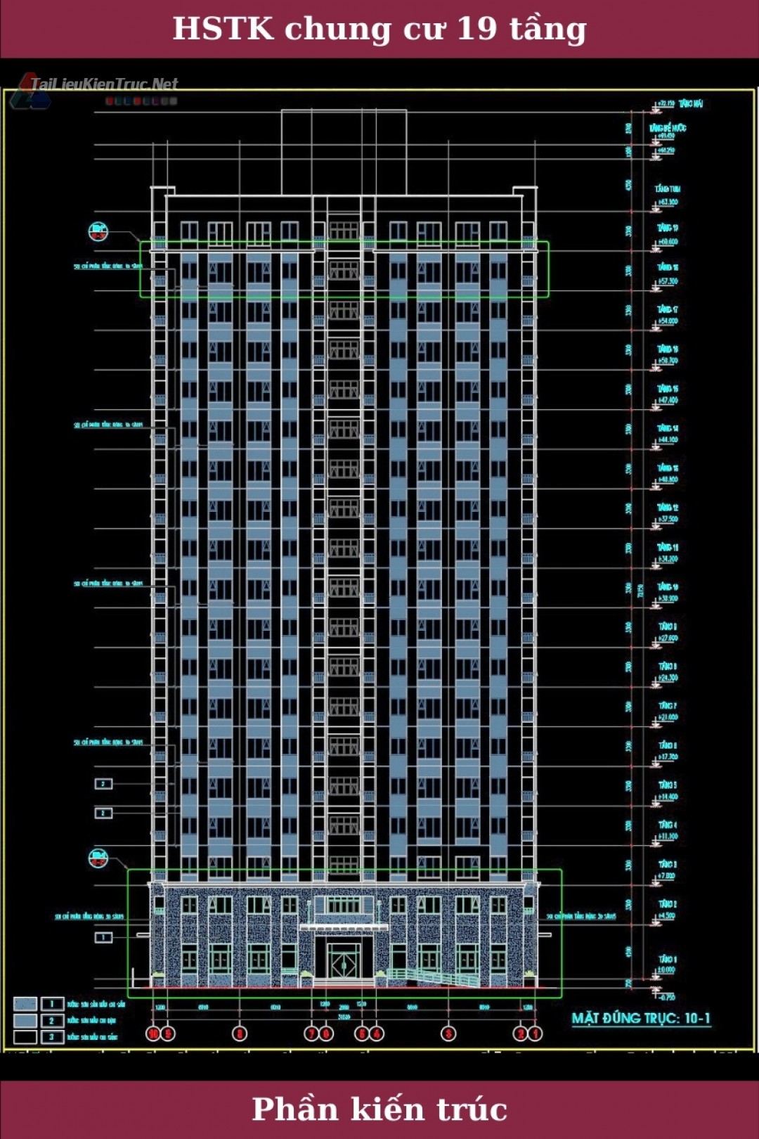 Hồ sơ thiết kế chung cư 19 tầng với diện tích 31.8x36m