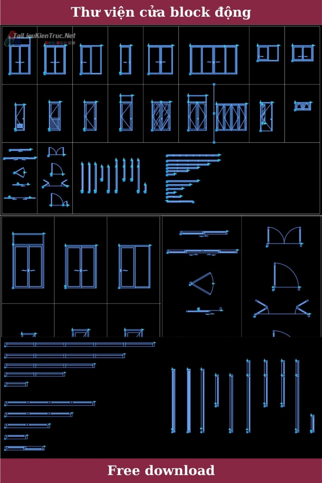 Thư viện cửa autocad block động hay dùng