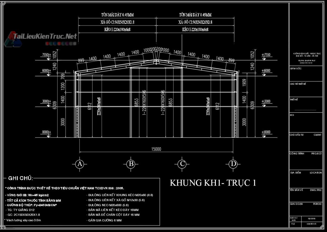 Hồ sơ thiết kế nhà xưởng khung thép 01