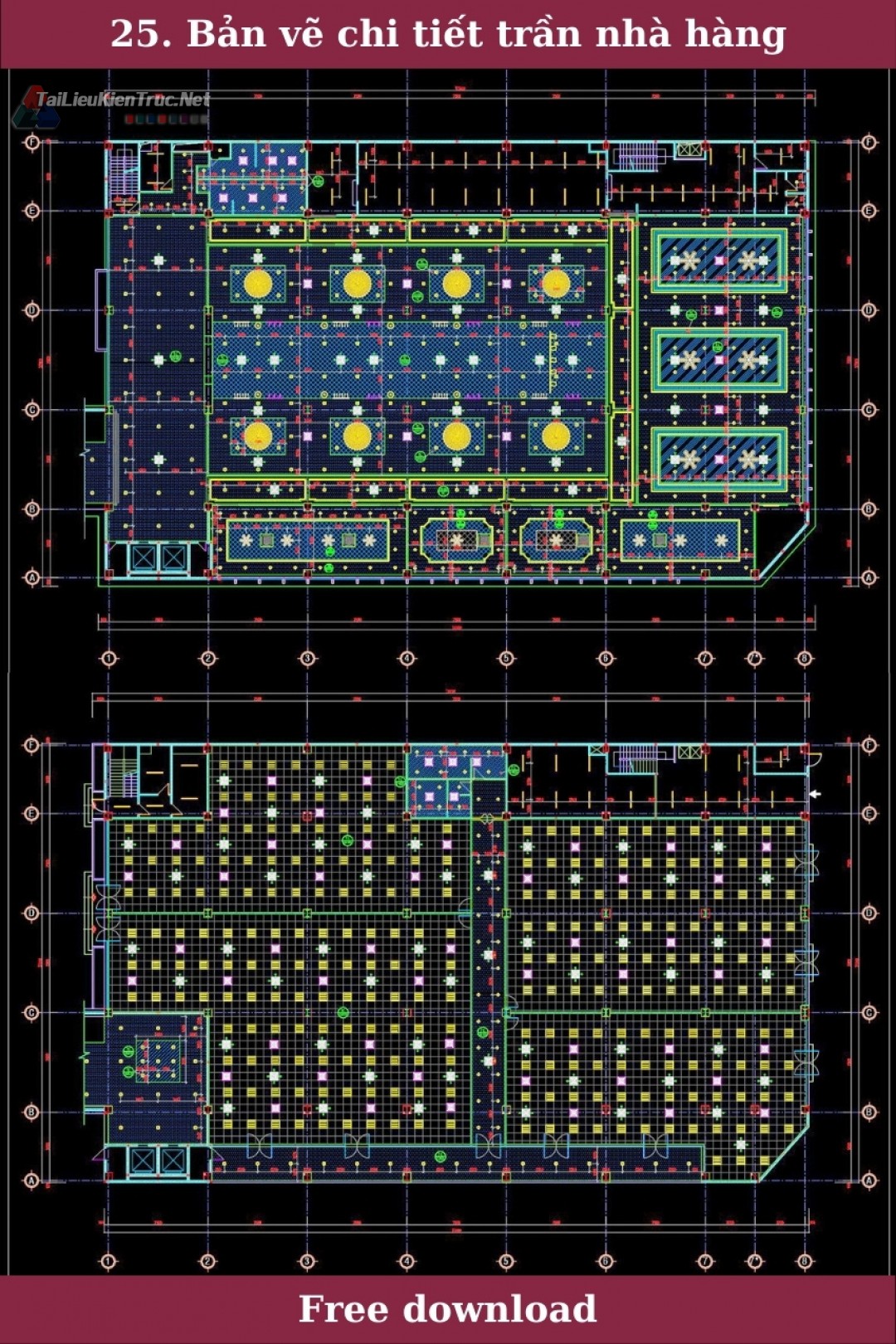 25. Bản vẽ chi tiết trần nhà hàng miễn phí