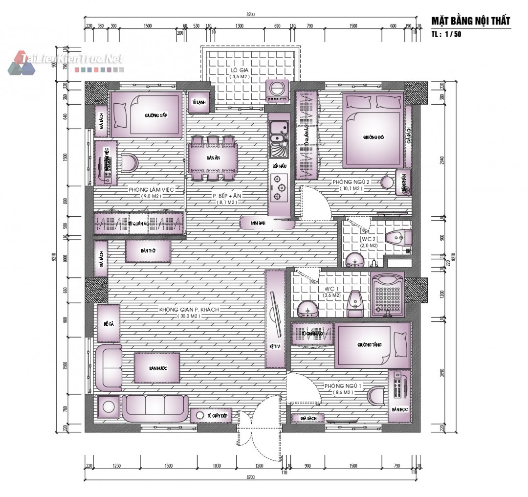 Hồ sơ thiết kế thi công nội thất chung cư mẫu 004