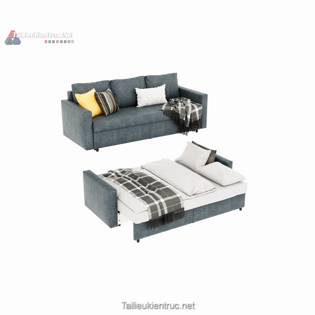 Thư viện giường sketchup 195 sofa giường
