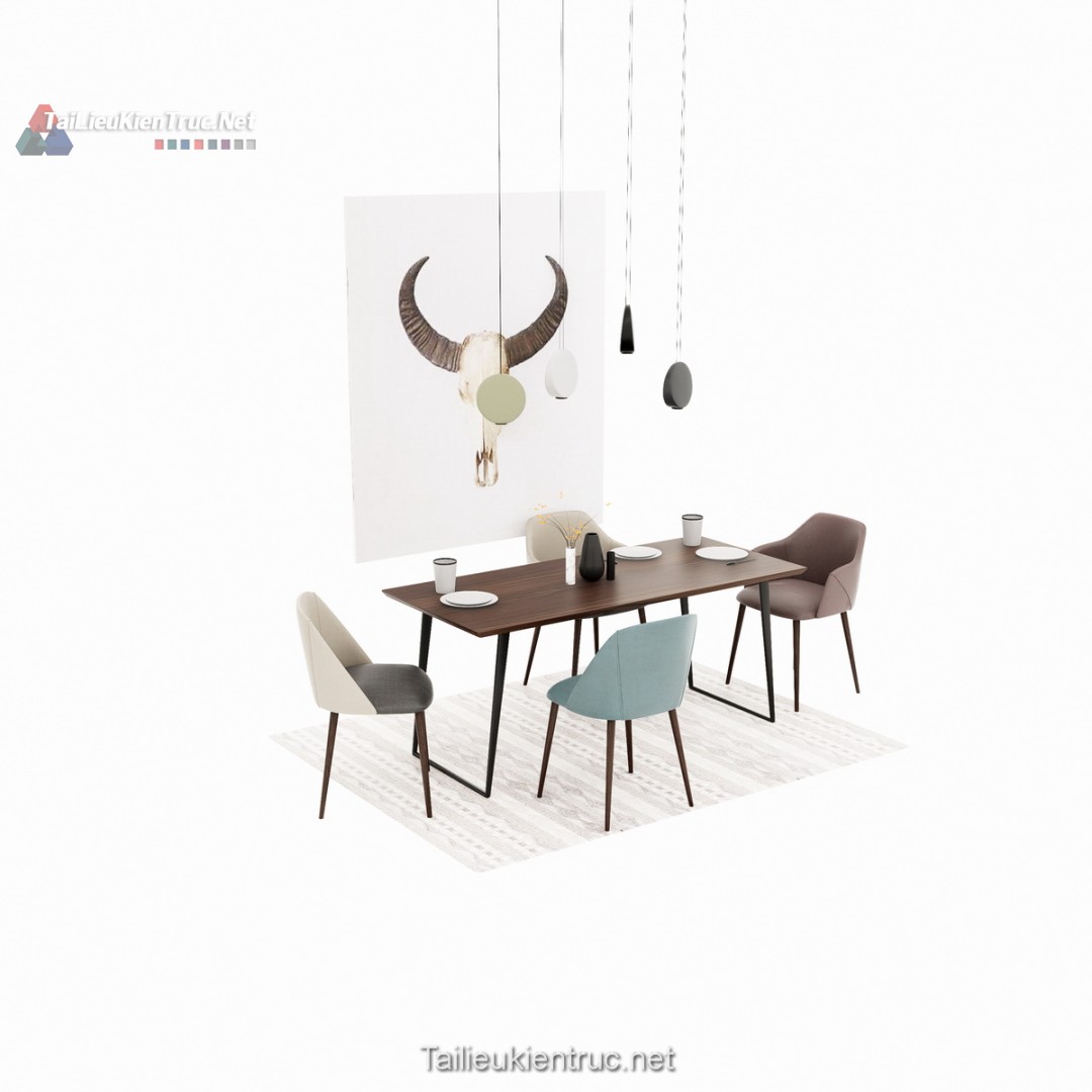 Bàn ăn sketchup 122