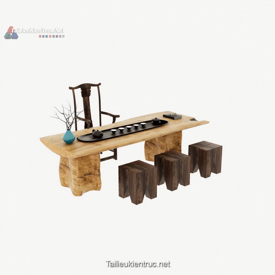 Bàn trà đạo sketchup 01