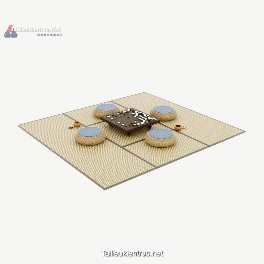 Bàn trà đạo sketchup 02