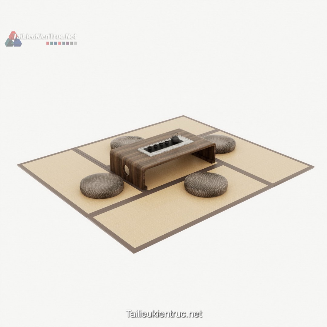Bàn trà đạo sketchup 04