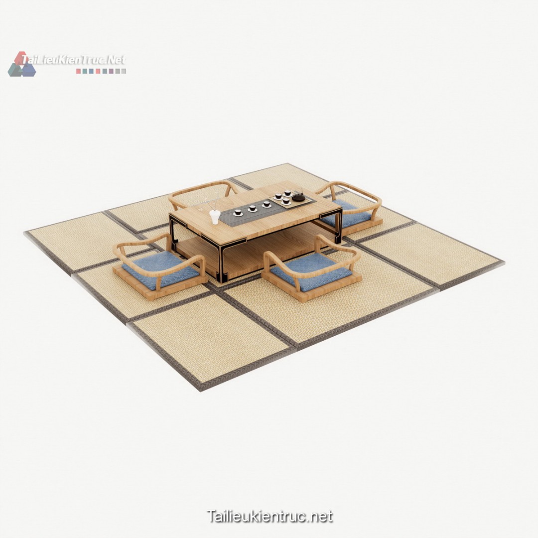 Bàn trà đạo sketchup 05