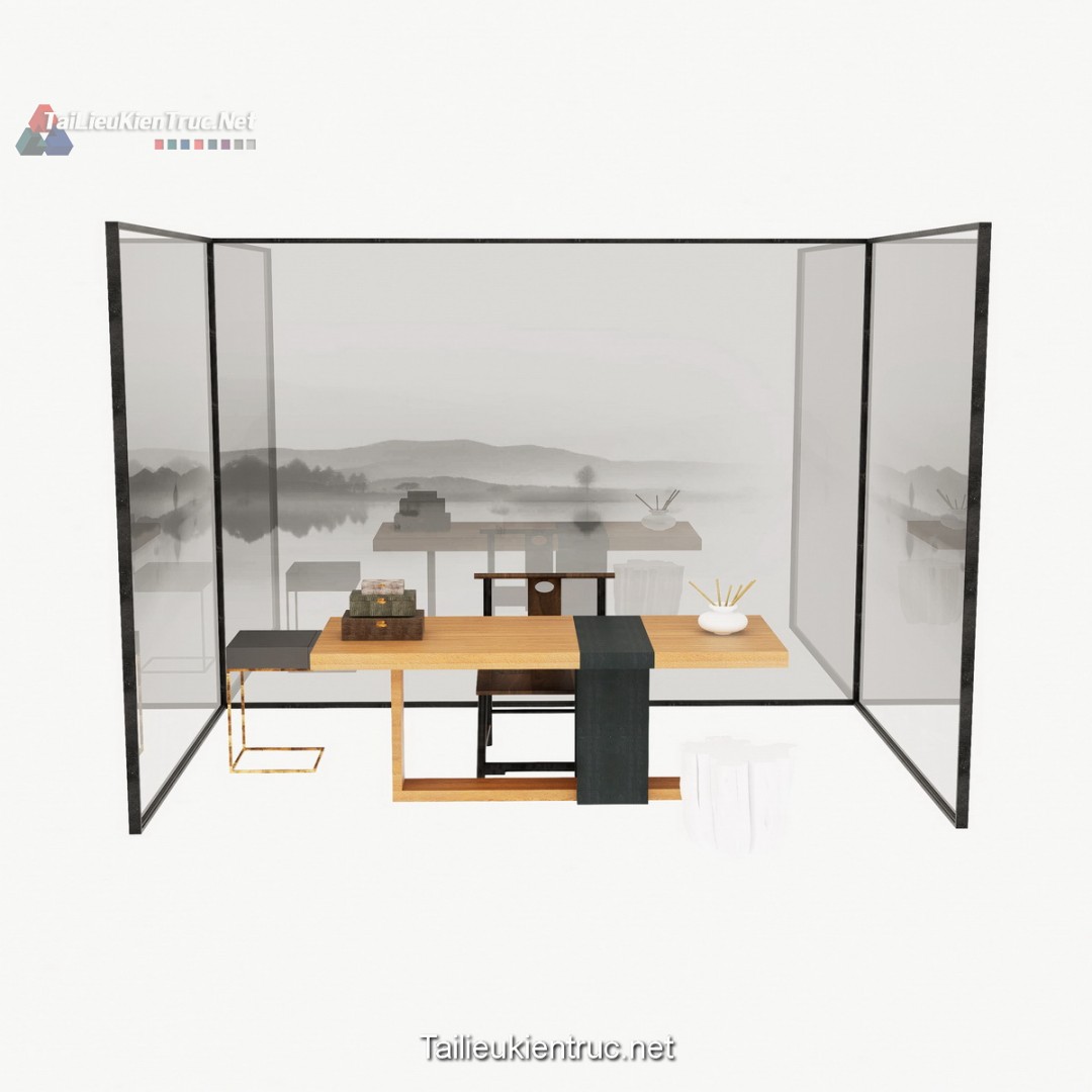 Bàn trà đạo sketchup 09