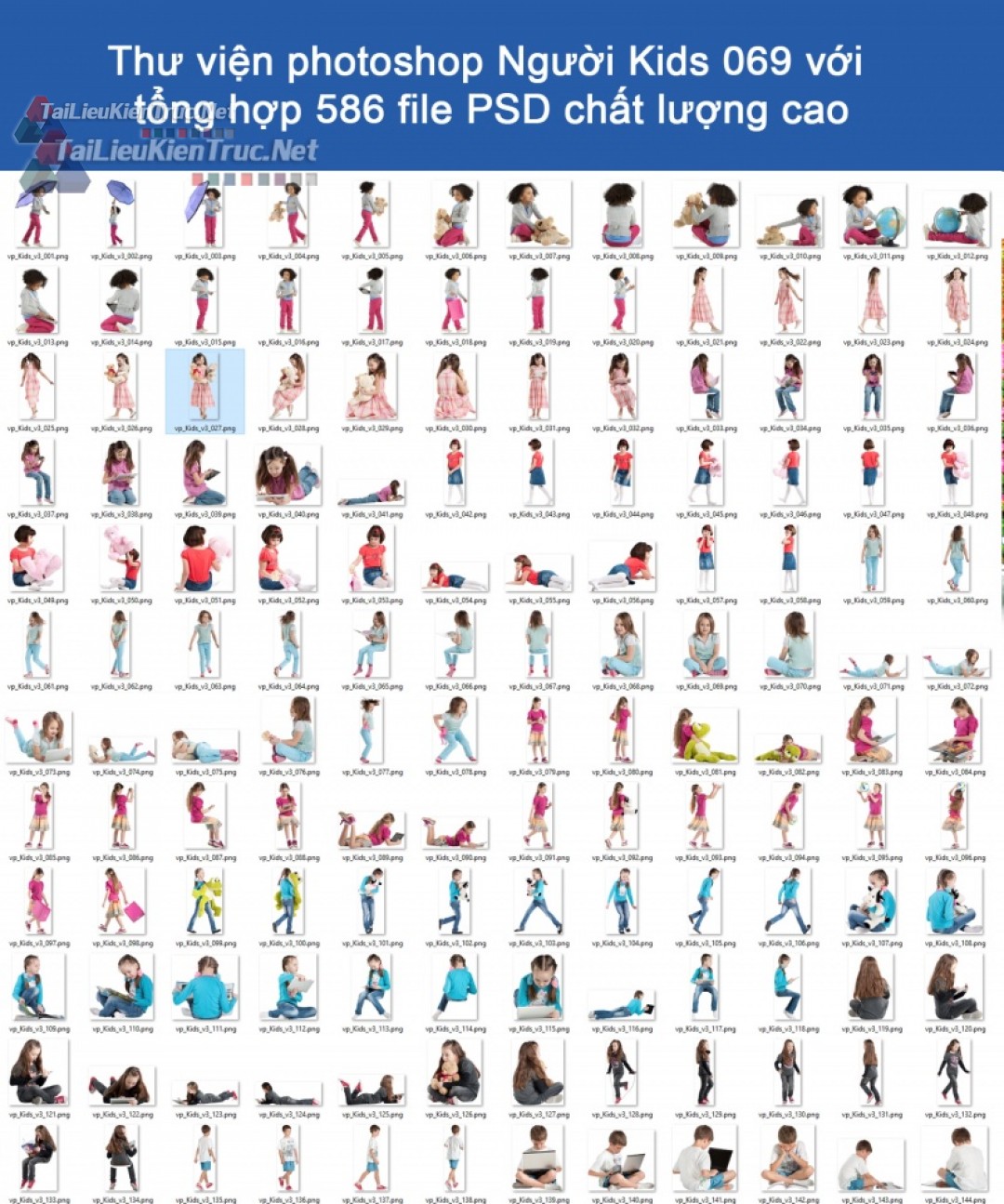 Thư viện photoshop Người Kids 069 với tổng hợp 586 file PSD chất lượng cao