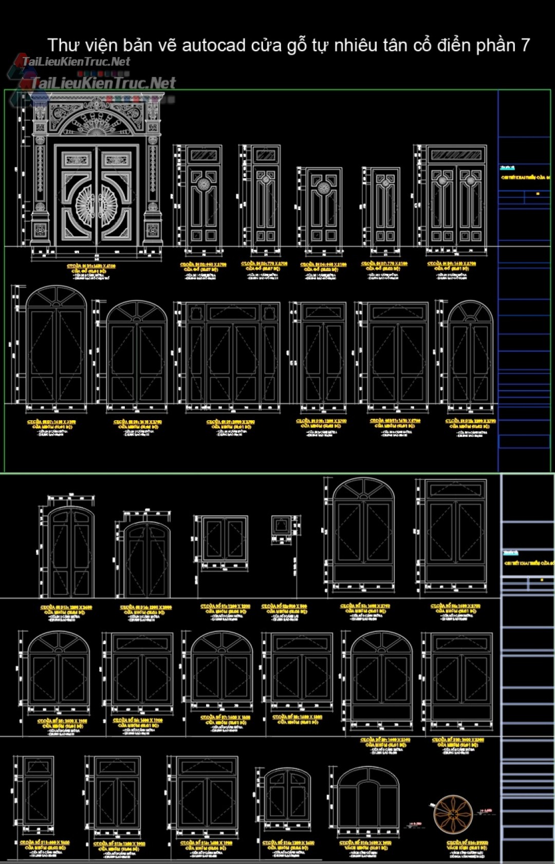 Thư viện bản vẽ autocad cửa gỗ tự nhiên tân cổ điển phần 7