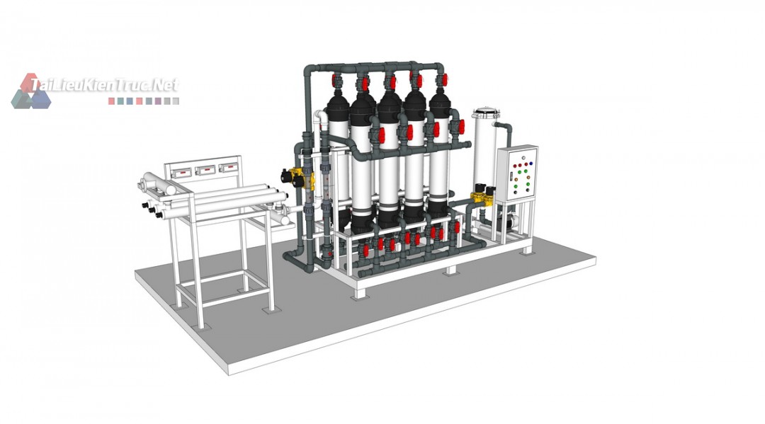 Model sketchup máy siêu lọc công suất 20m3/h