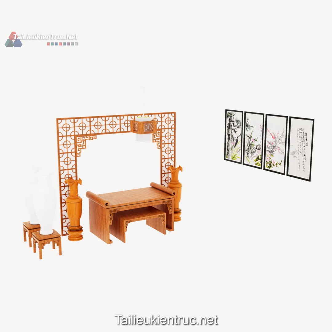 Thư viện bàn thờ sketchup miễn phí 002
