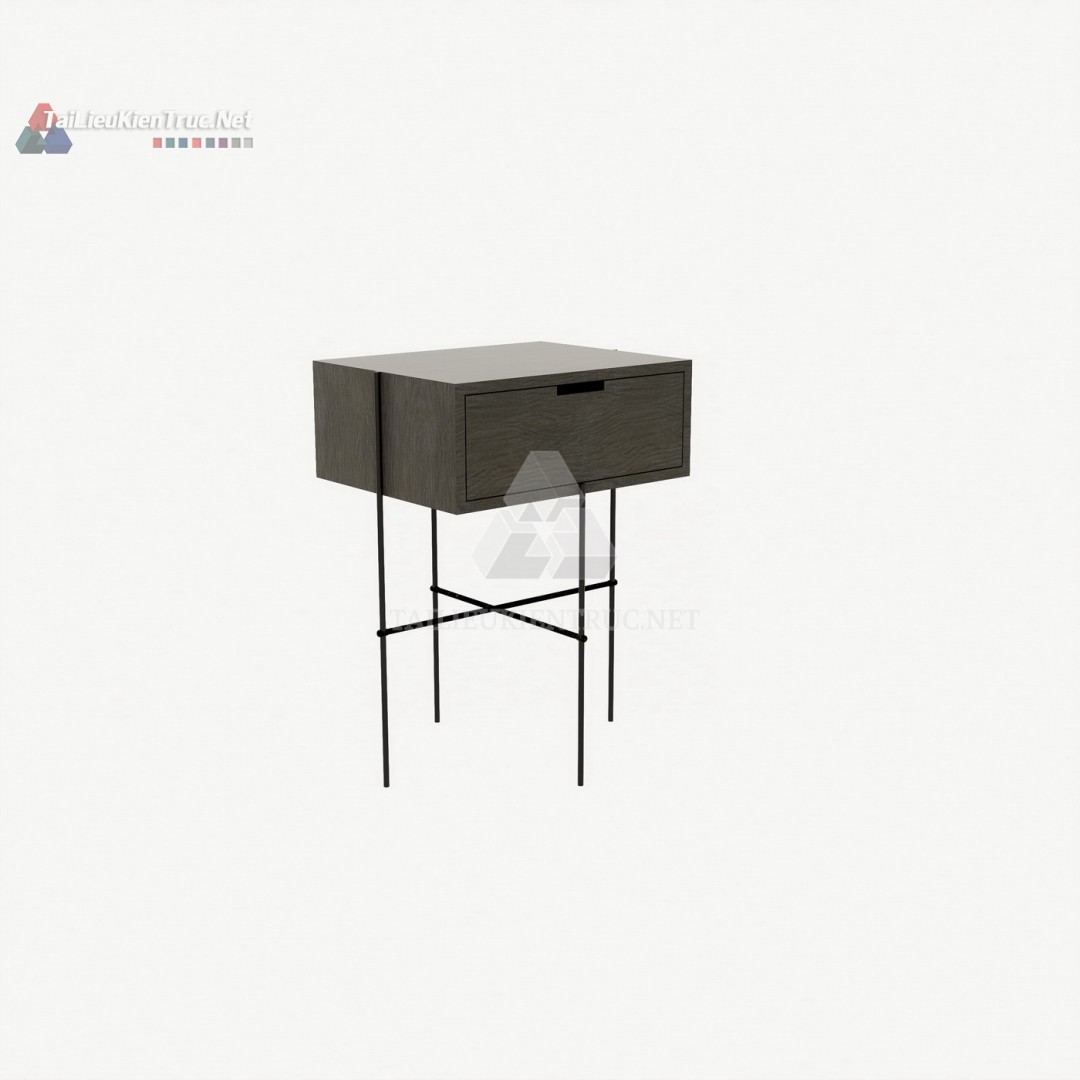 002 Tải Miễn Phí Mẫu Tab Đầu Giường 1 Ngăn Kéo 3D SketchUp Phong Cách Tối Giản