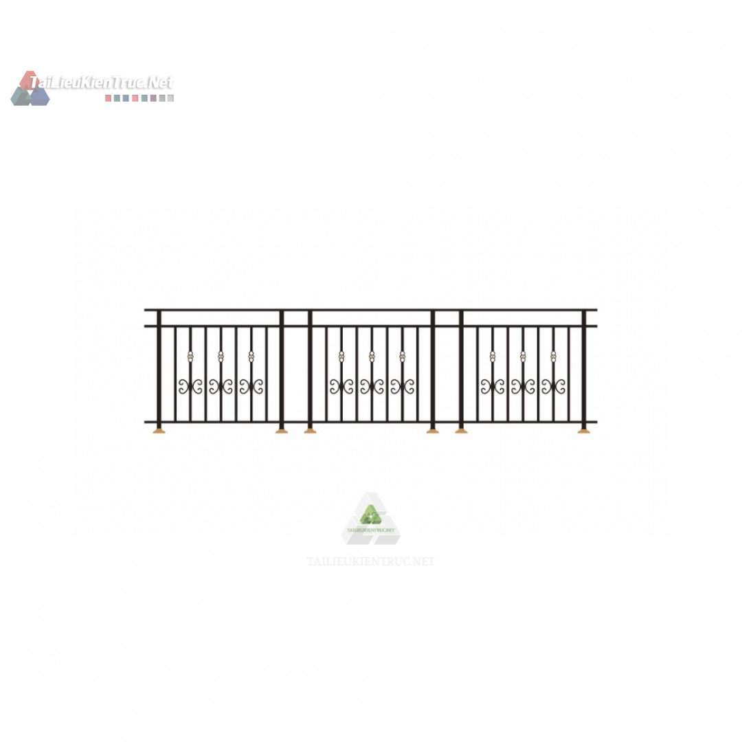 004 Tải Free Model Sketchup Lan Can Sắt Họa Tiết Trái Tim Lãng Mạn