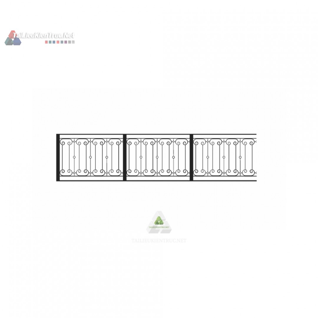 006 Tải Miễn Phí: Mô Hình Lan Can Sắt Mỹ Thuật Đơn Giản, Tinh Tế (File SketchUp)