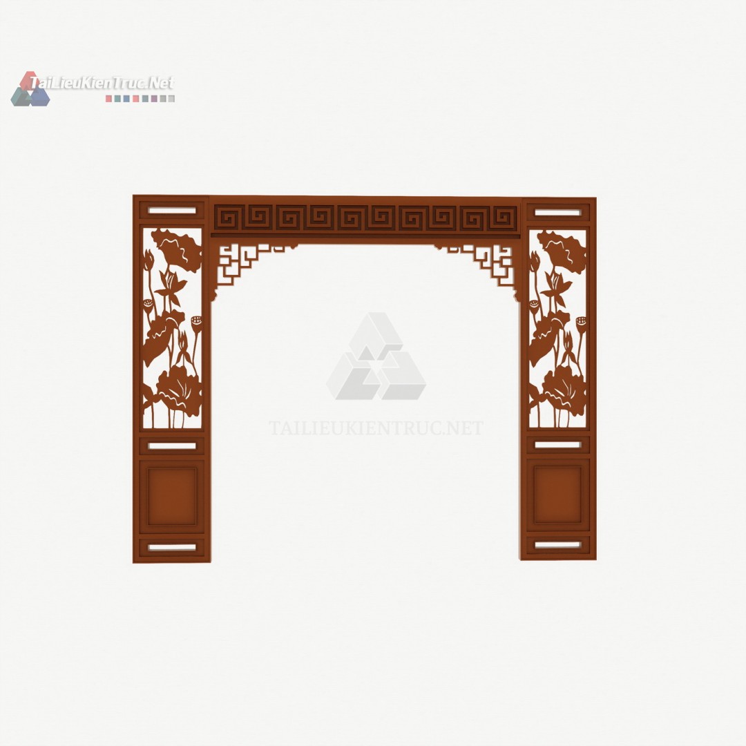022 Tải Miễn Phí: Mô Hình Vách Ngăn CNC Phòng Thờ Hoa Sen & Chữ Vạn (File SketchUp)