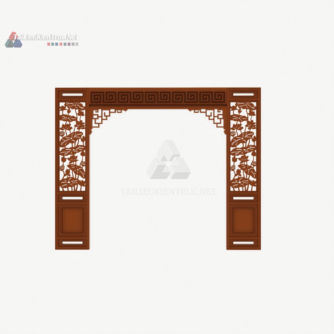 023 Vách Ngăn CNC Phòng Thờ Hoa Sen & Họa Tiết Cổ Điển (File SketchUp)