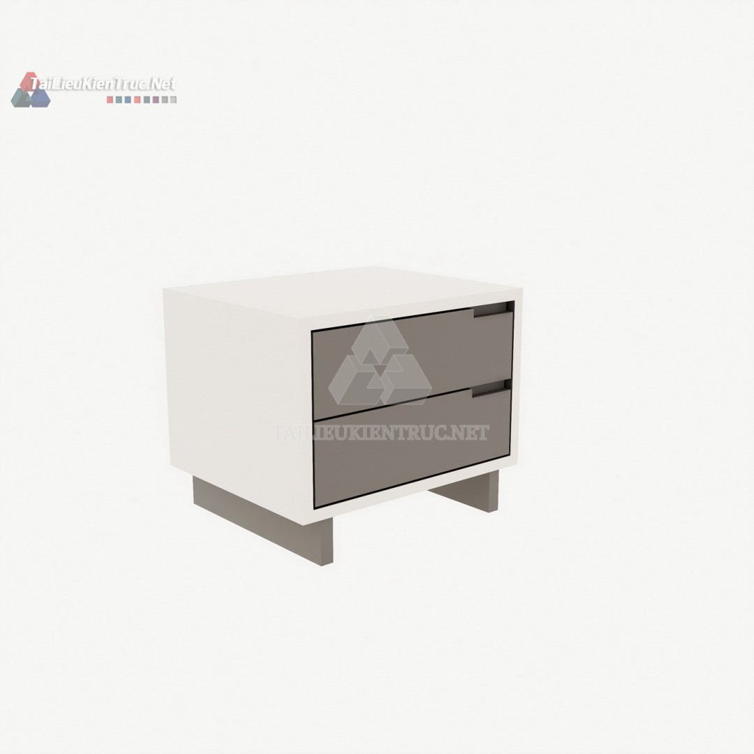 006 Tải Miễn Phí: Mô Hình Tab Đầu Giường Hiện Đại 2 Ngăn (File SketchUp)
