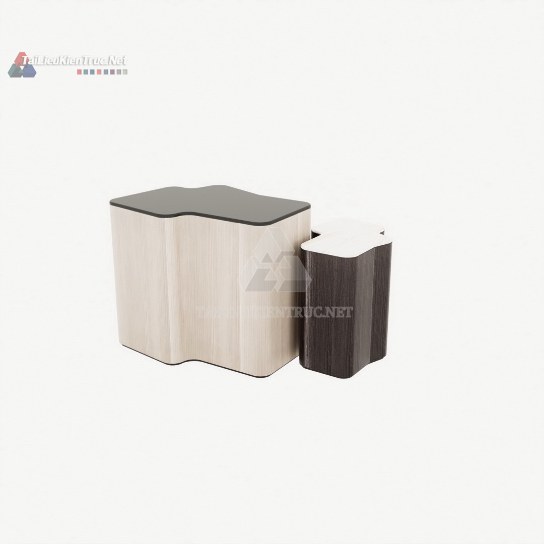 009 Tải Miễn Phí: Tủ Đầu Giường Nesting Thiết Kế Sóng Hiện Đại (File SketchUp)